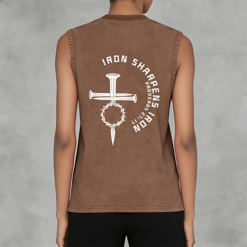 Christianartworkshop Sprüche 27:17 Nagelkreuz Unisex-Tanktop (gewaschen) - image 32