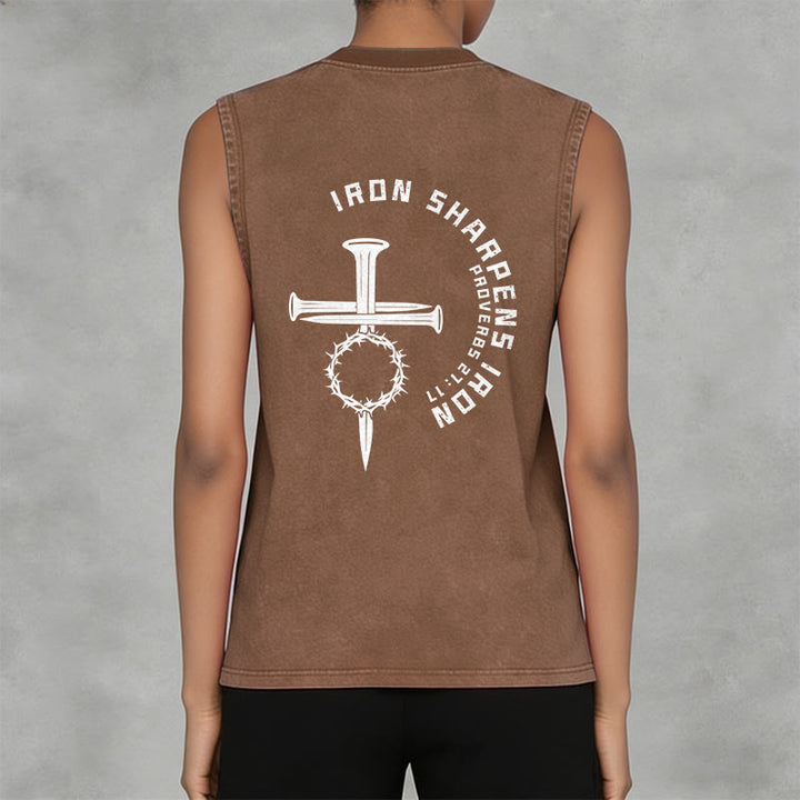 Christianartworkshop Sprüche 27:17 Nagelkreuz Unisex-Tanktop (gewaschen) - image 32