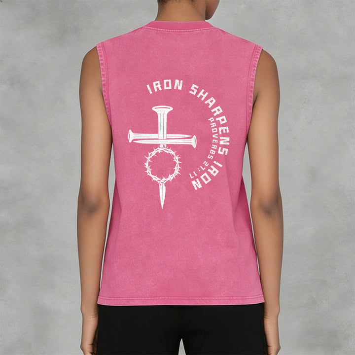 Christianartworkshop Sprüche 27:17 Nagelkreuz Unisex-Tanktop (gewaschen) - image 25
