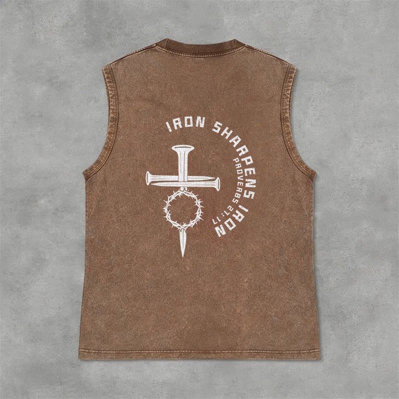 Christianartworkshop Sprüche 27:17 Nagelkreuz Unisex-Tanktop (gewaschen) - image 34
