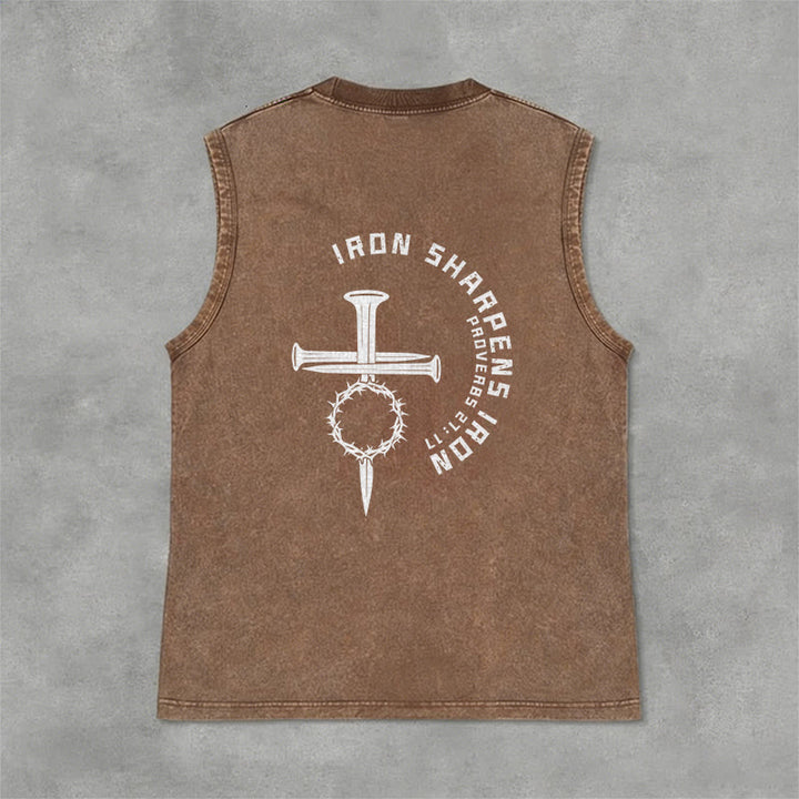 Christianartworkshop Sprüche 27:17 Nagelkreuz Unisex-Tanktop (gewaschen) - image 34