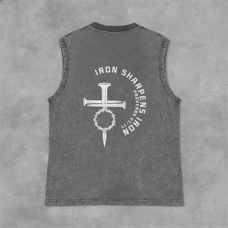 Christianartworkshop Sprüche 27:17 Nagelkreuz Unisex-Tanktop (gewaschen) - image 13