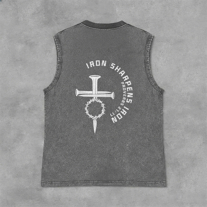 Christianartworkshop Sprüche 27:17 Nagelkreuz Unisex-Tanktop (gewaschen) - image 13