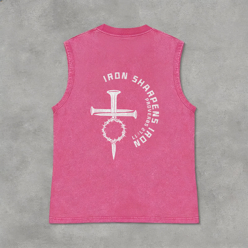 Christianartworkshop Sprüche 27:17 Nagelkreuz Unisex-Tanktop (gewaschen) - image 27