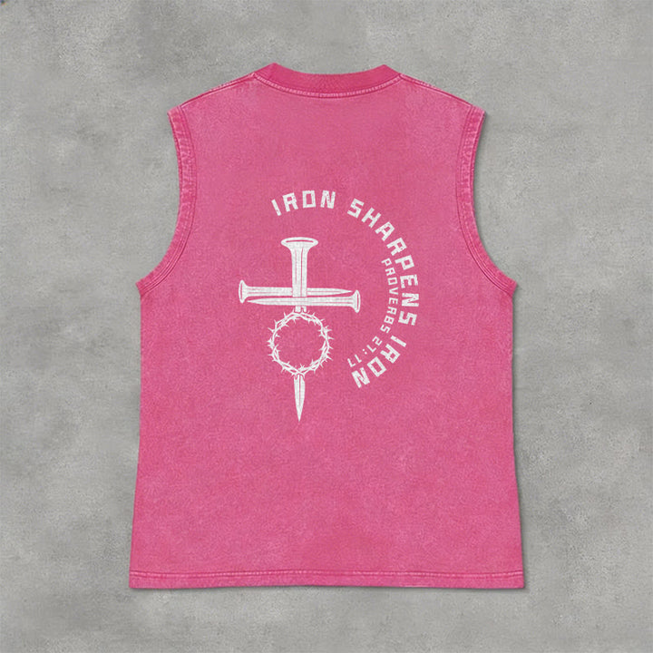 Christianartworkshop Sprüche 27:17 Nagelkreuz Unisex-Tanktop (gewaschen) - image 27