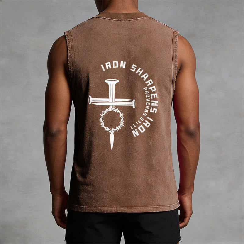 Christianartworkshop Sprüche 27:17 Nagelkreuz Unisex-Tanktop (gewaschen) - image 30