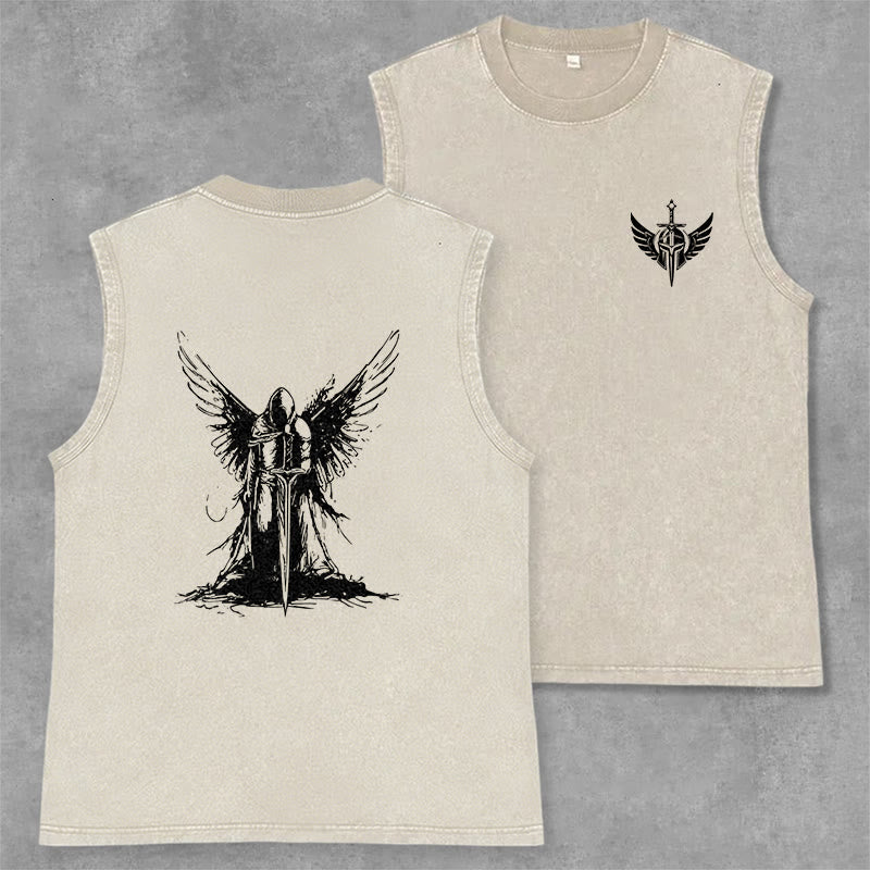 Christianartworkshop Kriegerengel mit Schwert Unisex-Tanktop - Beige - 2XL - image 14