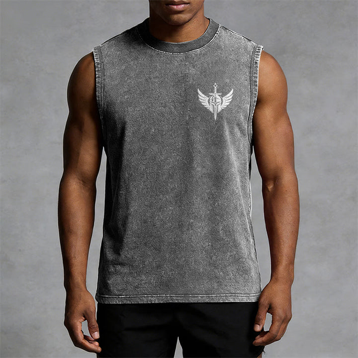 Christianartworkshop Kriegerengel mit Schwert Unisex-Tanktop - image 2