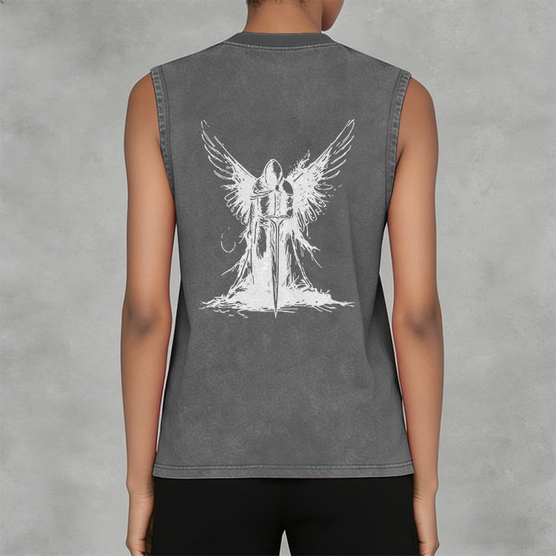 Christianartworkshop Kriegerengel mit Schwert Unisex-Tanktop - image 3