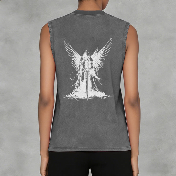 Christianartworkshop Kriegerengel mit Schwert Unisex-Tanktop - image 3