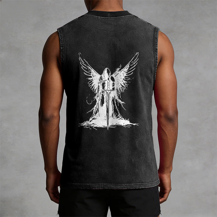 Christianartworkshop Kriegerengel mit Schwert Unisex-Tanktop - image 8