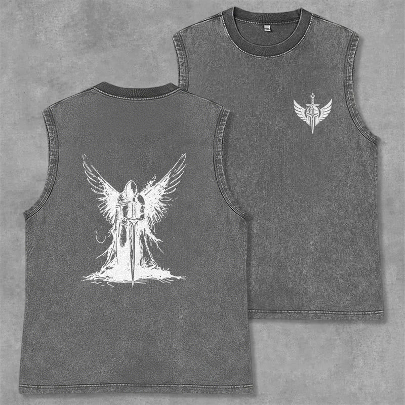 Christianartworkshop Kriegerengel mit Schwert Unisex-Tanktop - Grau - 2XL - image 0