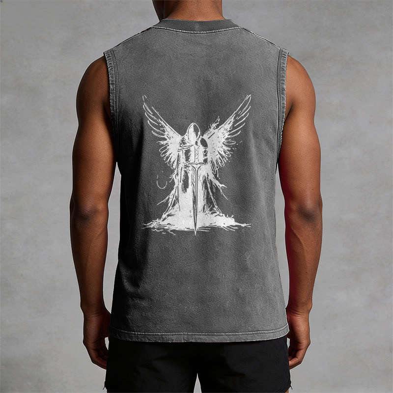 Christianartworkshop Kriegerengel mit Schwert Unisex-Tanktop - image 1
