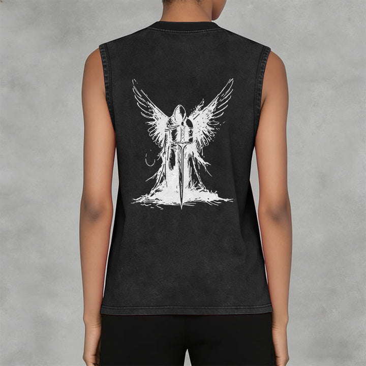 Christianartworkshop Kriegerengel mit Schwert Unisex-Tanktop - image 10