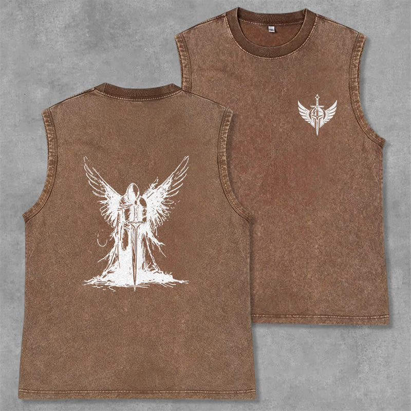 Christianartworkshop Kriegerengel mit Schwert Unisex-Tanktop - Braun - 2XL - image 28