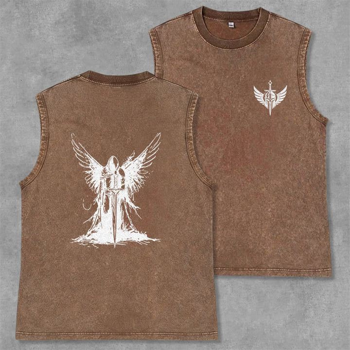 Christianartworkshop Kriegerengel mit Schwert Unisex-Tanktop - Braun - 2XL - image 28