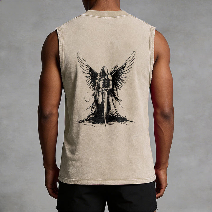 Christianartworkshop Kriegerengel mit Schwert Unisex-Tanktop - image 15