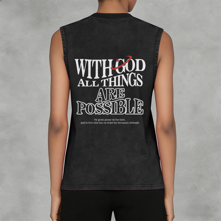 Christianartworkshop Mit Gott ist alles möglich – Gewaschenes Tanktop - image 3