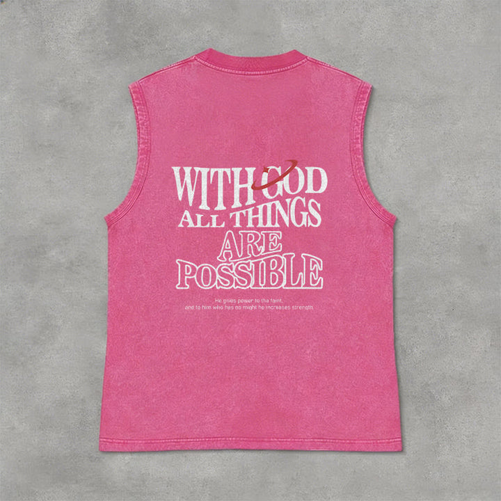 Christianartworkshop Mit Gott ist alles möglich – Gewaschenes Tanktop - Rosa - 2XL - image 10