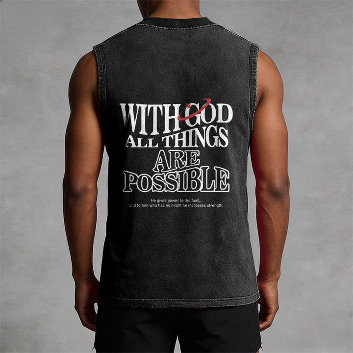Christianartworkshop Mit Gott ist alles möglich – Gewaschenes Tanktop - image 2