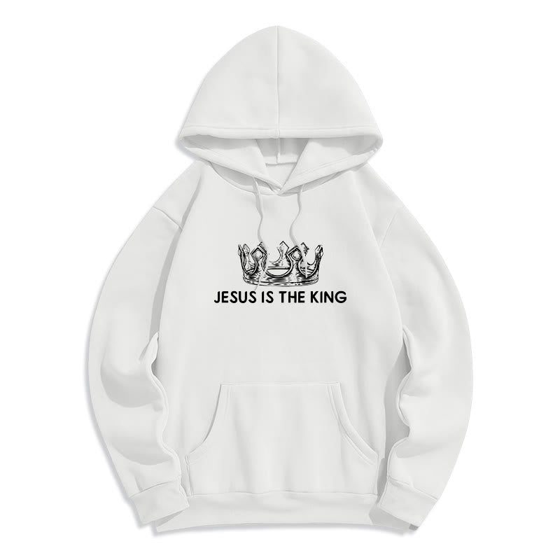 Christianartworkshop Zitat-Stil Jesus ist der König Fleecegefütterter Polyester-Hoodie - image 9