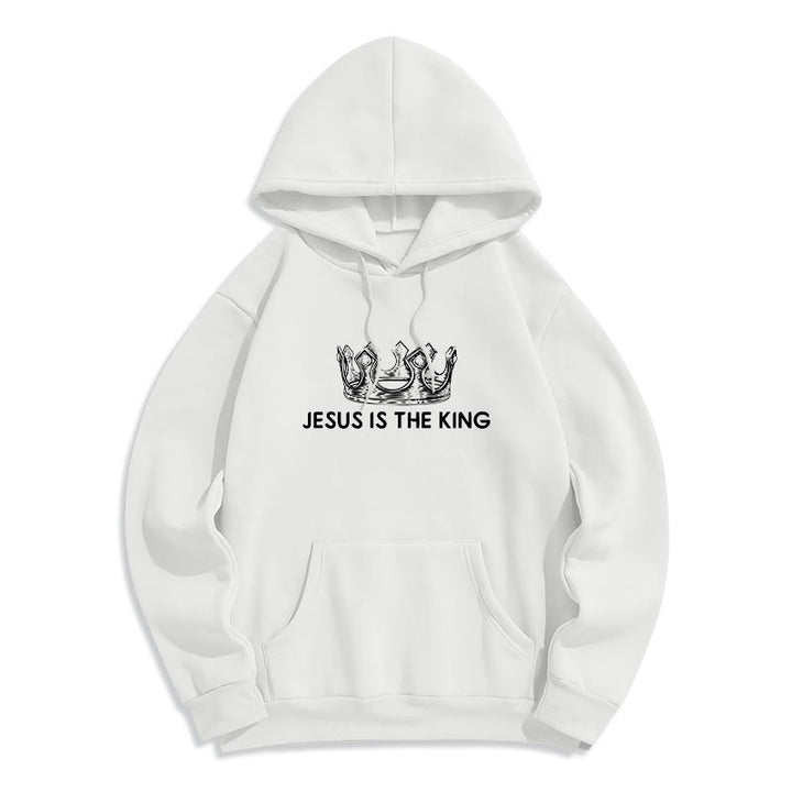 Christianartworkshop Zitat-Stil Jesus ist der König Fleecegefütterter Polyester-Hoodie - image 9