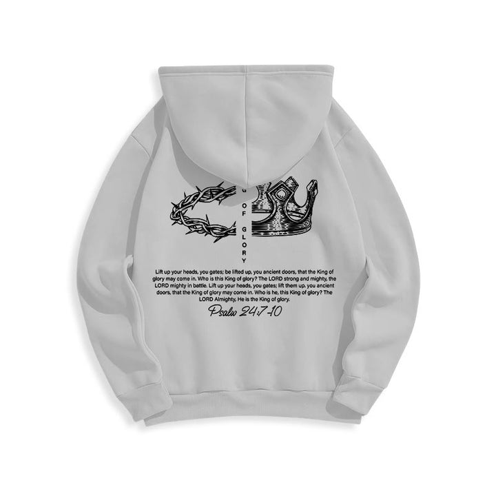 Christianartworkshop Zitat-Stil Jesus ist der König Fleecegefütterter Polyester-Hoodie - image 24