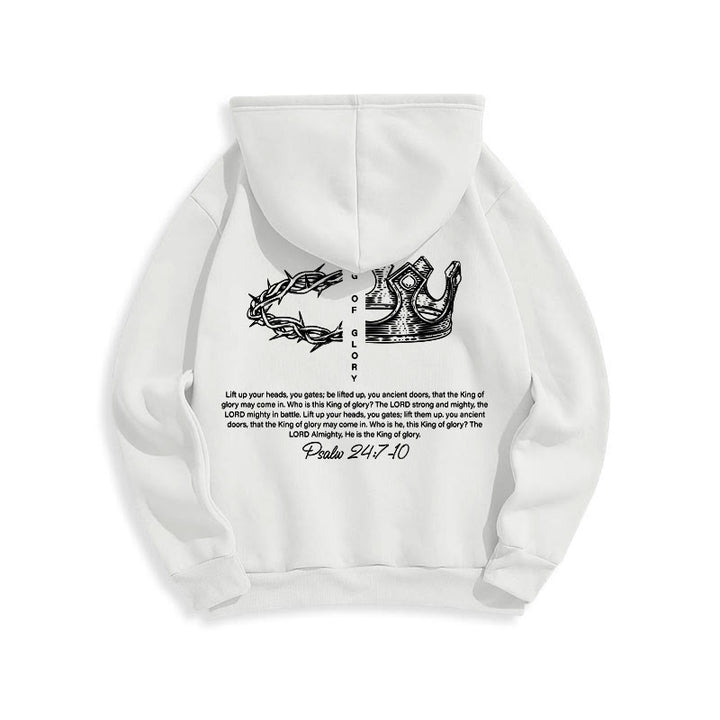 Christianartworkshop Zitat-Stil Jesus ist der König Fleecegefütterter Polyester-Hoodie - image 8