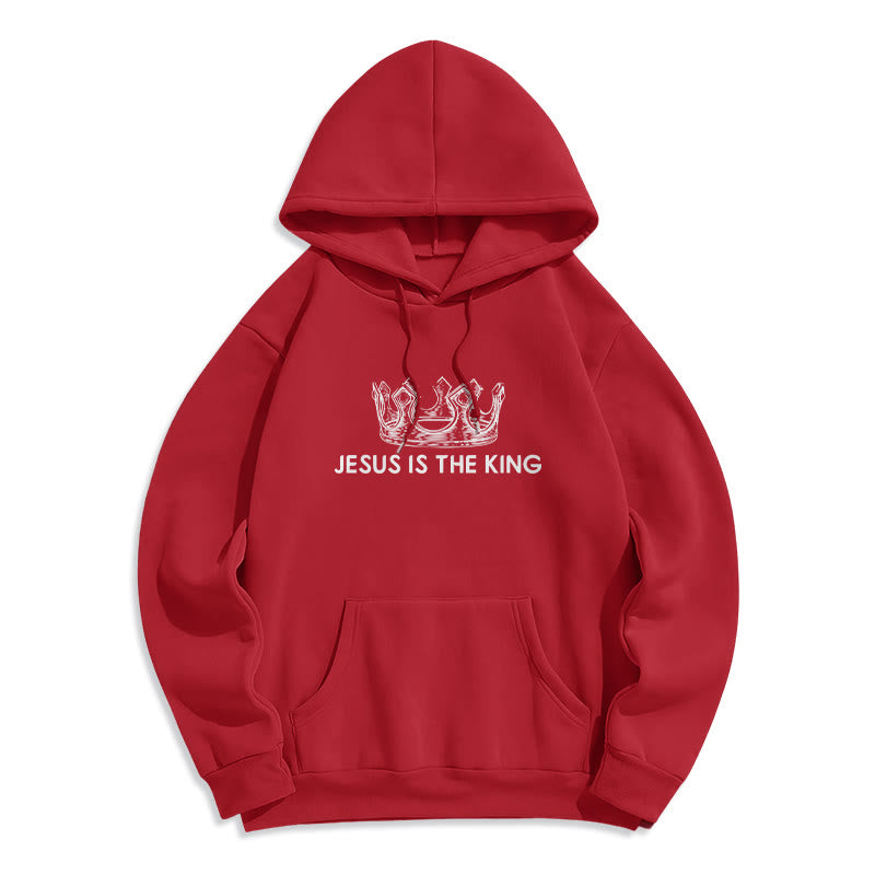 Christianartworkshop Zitat-Stil Jesus ist der König Fleecegefütterter Polyester-Hoodie - image 27