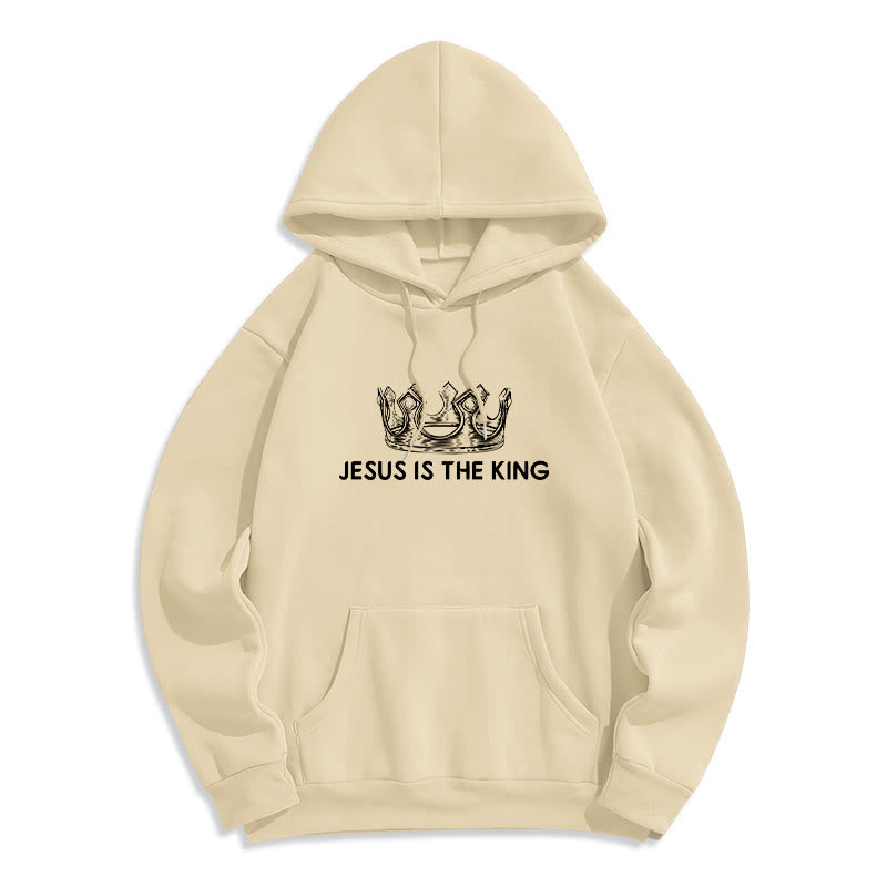 Christianartworkshop Zitat-Stil Jesus ist der König Fleecegefütterter Polyester-Hoodie - image 13