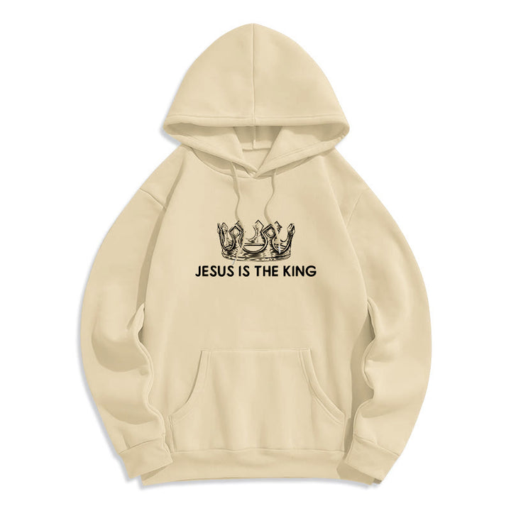Christianartworkshop Zitat-Stil Jesus ist der König Fleecegefütterter Polyester-Hoodie - image 13