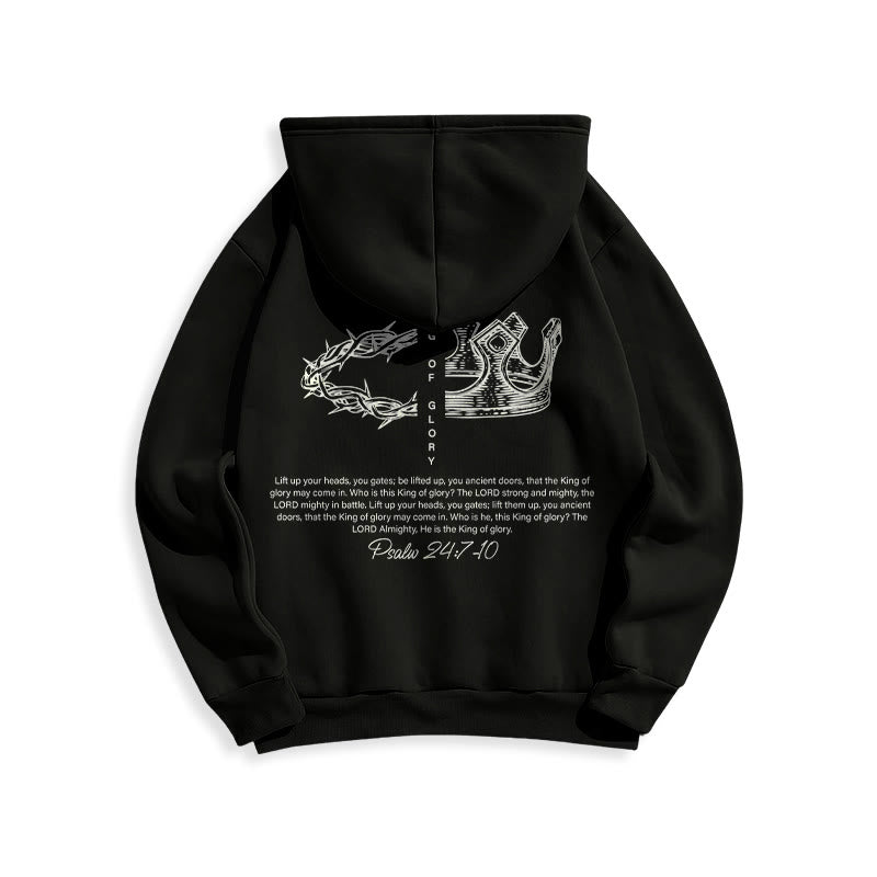 Christianartworkshop Zitat-Stil Jesus ist der König Fleecegefütterter Polyester-Hoodie - image 1
