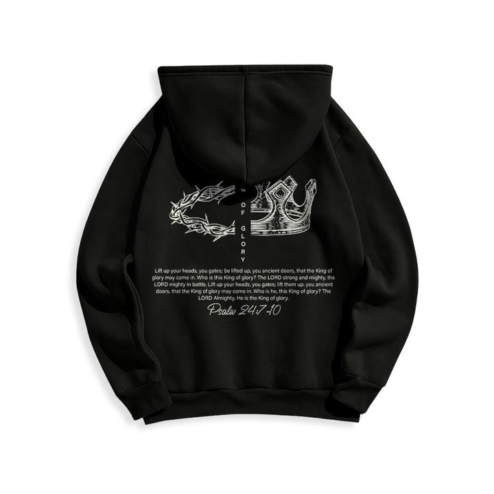 Christianartworkshop Zitat-Stil Jesus ist der König Fleecegefütterter Polyester-Hoodie - image 1