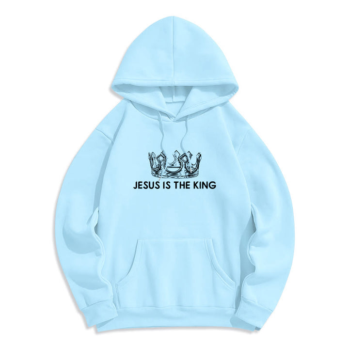 Christianartworkshop Zitat-Stil Jesus ist der König Fleecegefütterter Polyester-Hoodie - image 22