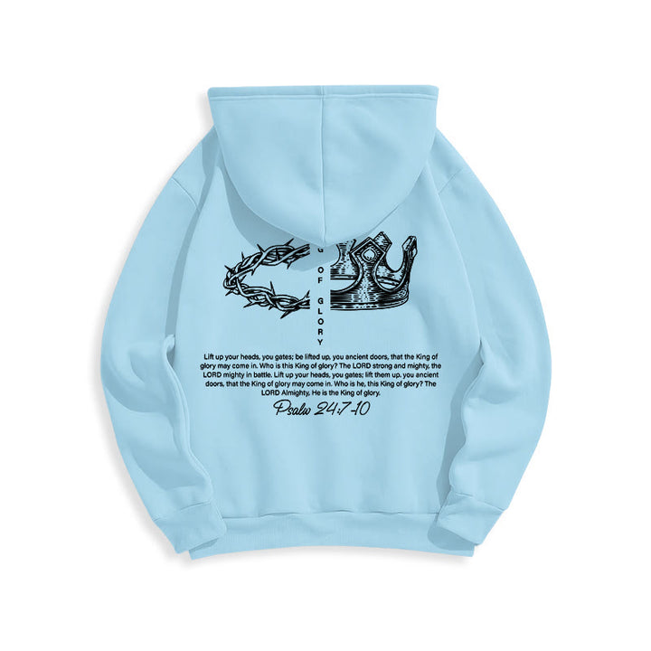 Christianartworkshop Zitat-Stil Jesus ist der König Fleecegefütterter Polyester-Hoodie - image 21