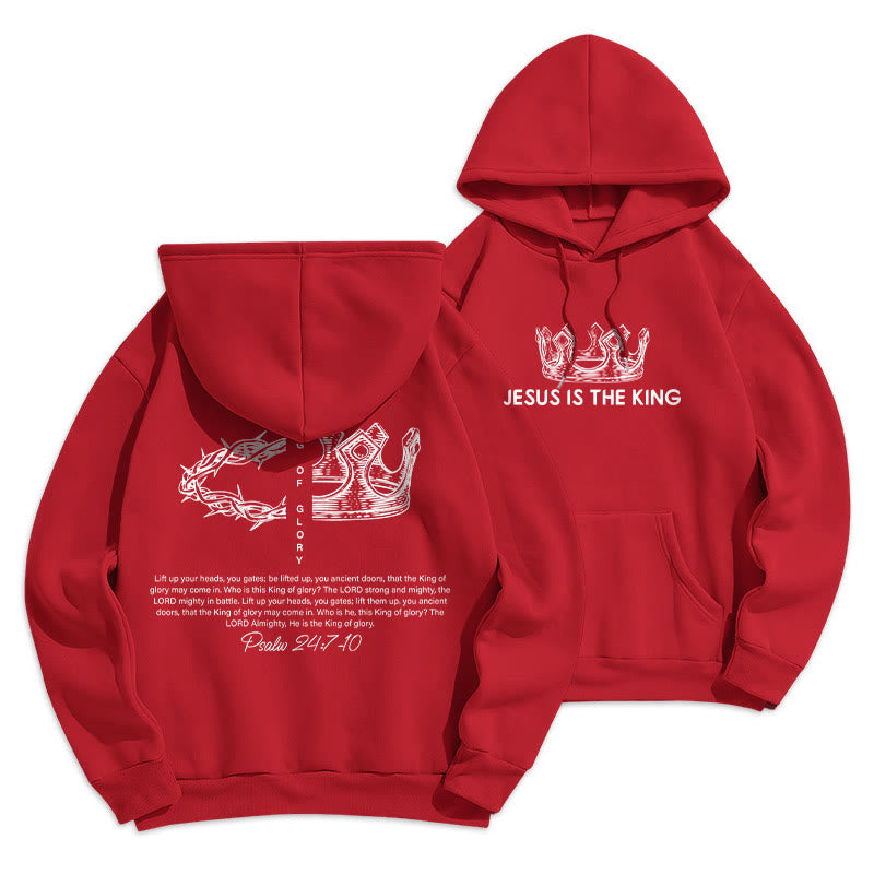 Christianartworkshop Zitat-Stil Jesus ist der König Fleecegefütterter Polyester-Hoodie - Rot - 2XL - image 26