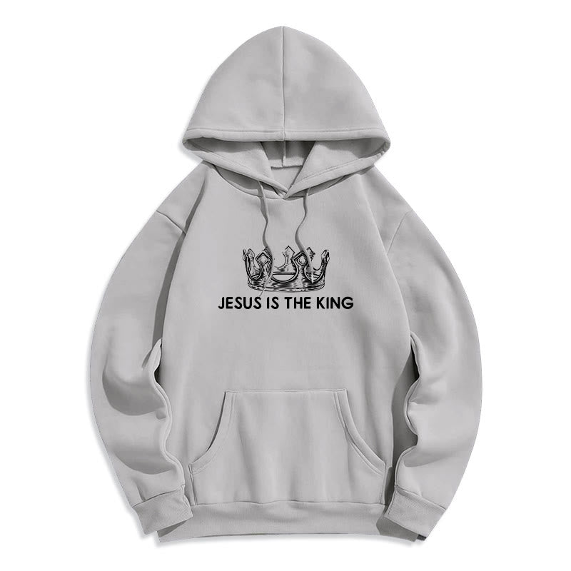 Christianartworkshop Zitat-Stil Jesus ist der König Fleecegefütterter Polyester-Hoodie - image 25