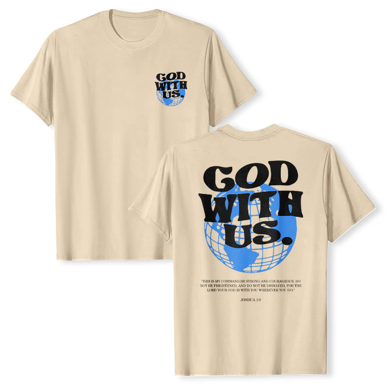 Christianartworkshop Gott mit uns Baumwoll-T-Shirt - Beige - 2XL - image 6