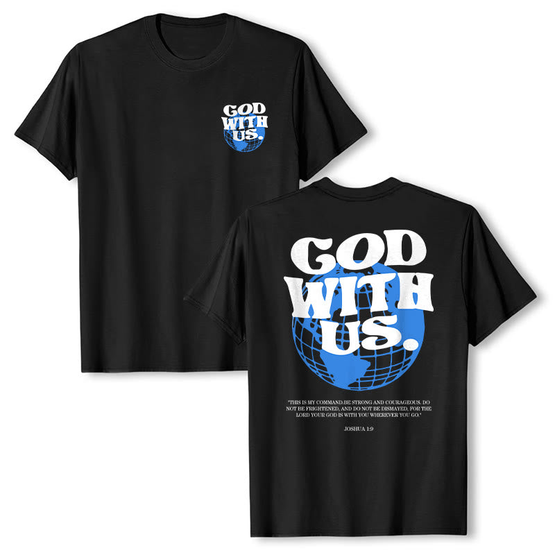 Christianartworkshop Gott mit uns Baumwoll-T-Shirt - Schwarz - 2XL - image 3