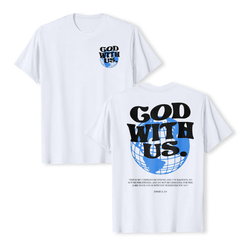Christianartworkshop Gott mit uns Baumwoll-T-Shirt - Weiß - 2XL - image 0