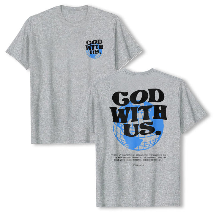 Christianartworkshop Gott mit uns Baumwoll-T-Shirt - Grau - 2XL - image 9
