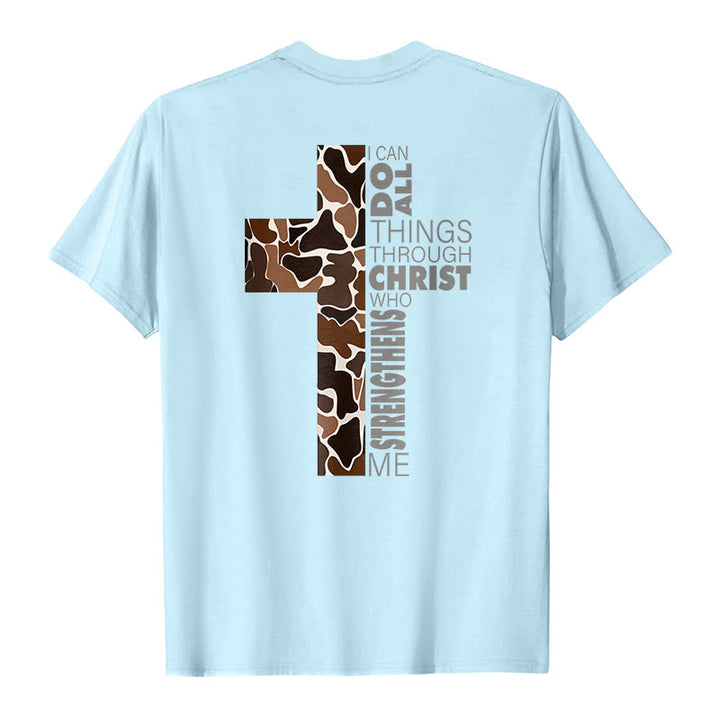 Christianartworkshop Camouflage-Kreuz-Design mit Vers aus Philipper 4,13 – Christliches T-Shirt - image 13