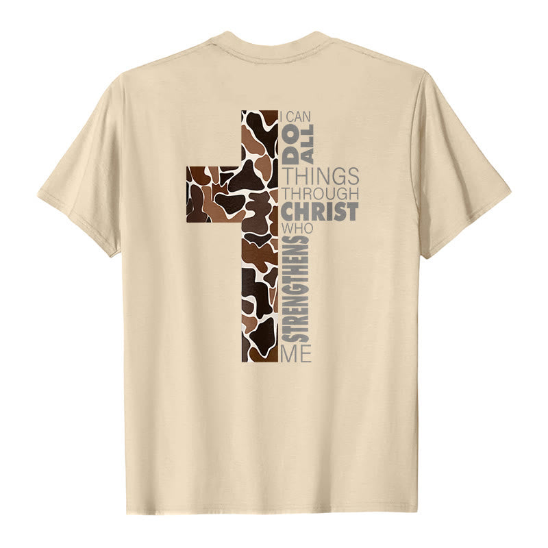 Christianartworkshop Camouflage-Kreuz-Design mit Vers aus Philipper 4,13 – Christliches T-Shirt - image 10