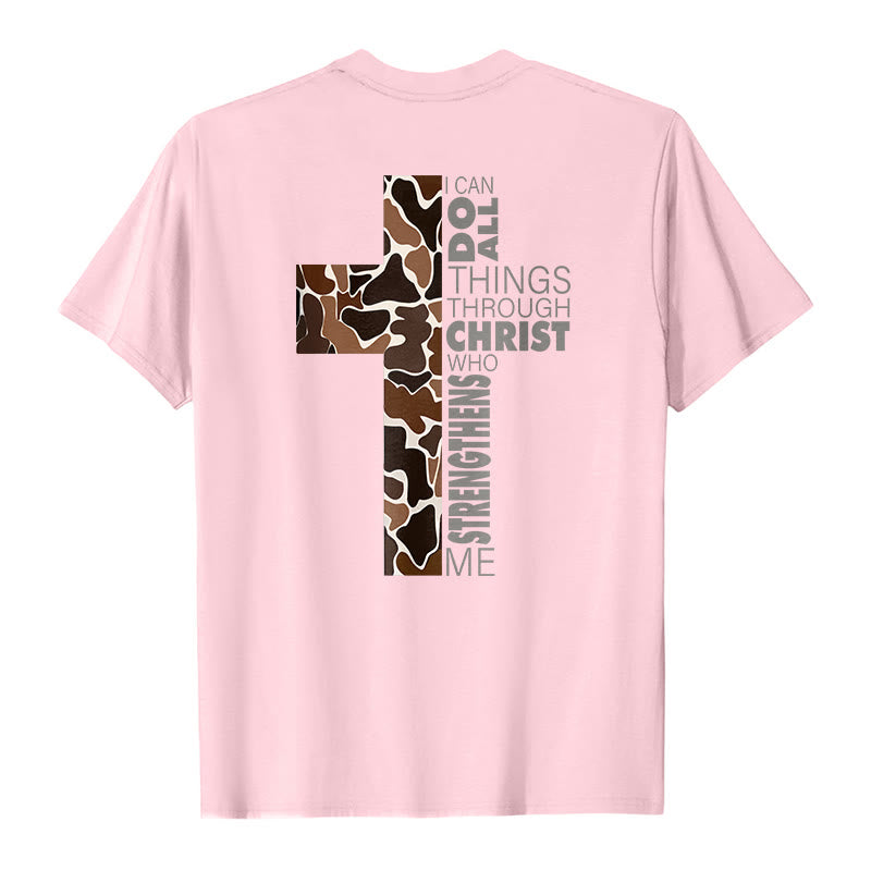 Christianartworkshop Camouflage-Kreuz-Design mit Vers aus Philipper 4,13 – Christliches T-Shirt - image 16