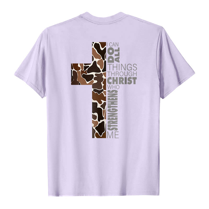 Christianartworkshop Camouflage-Kreuz-Design mit Vers aus Philipper 4,13 – Christliches T-Shirt - image 19