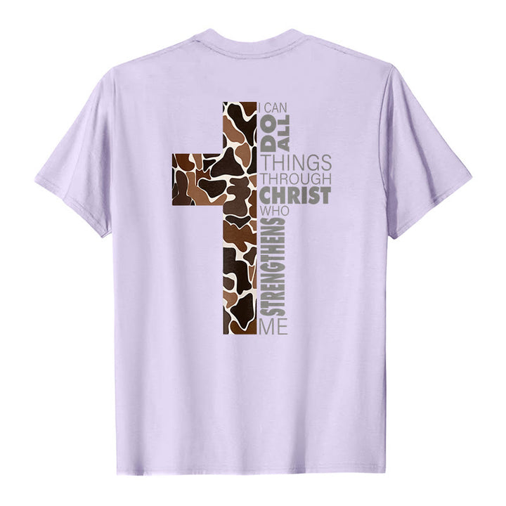 Christianartworkshop Camouflage-Kreuz-Design mit Vers aus Philipper 4,13 – Christliches T-Shirt - image 19