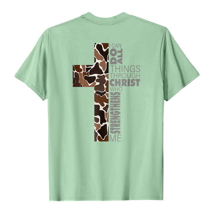 Christianartworkshop Camouflage-Kreuz-Design mit Vers aus Philipper 4,13 – Christliches T-Shirt - image 22