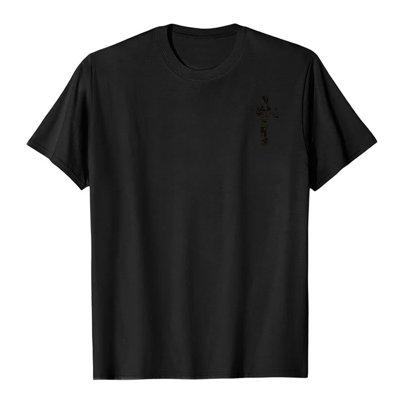 Christianartworkshop Camouflage-Kreuz-Design mit Vers aus Philipper 4,13 – Christliches T-Shirt - image 5