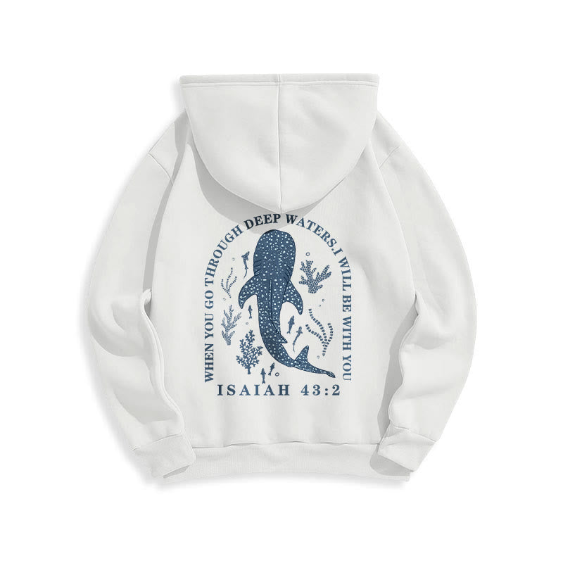 Christianartworkshop Moderner, farbenfroher Hoodie „Glaube unter den Wellen“ aus gefüttertem Polyester - image 1