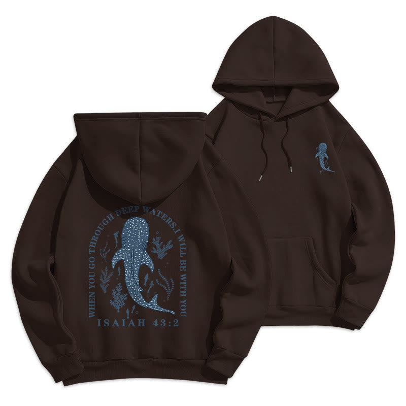 Christianartworkshop Moderner, farbenfroher Hoodie „Glaube unter den Wellen“ aus gefüttertem Polyester - Braun - 2XL - image 18